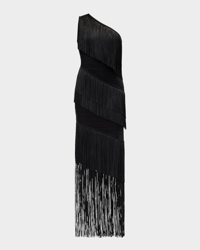 The Eleanor One-Shoulder Fringe Gown